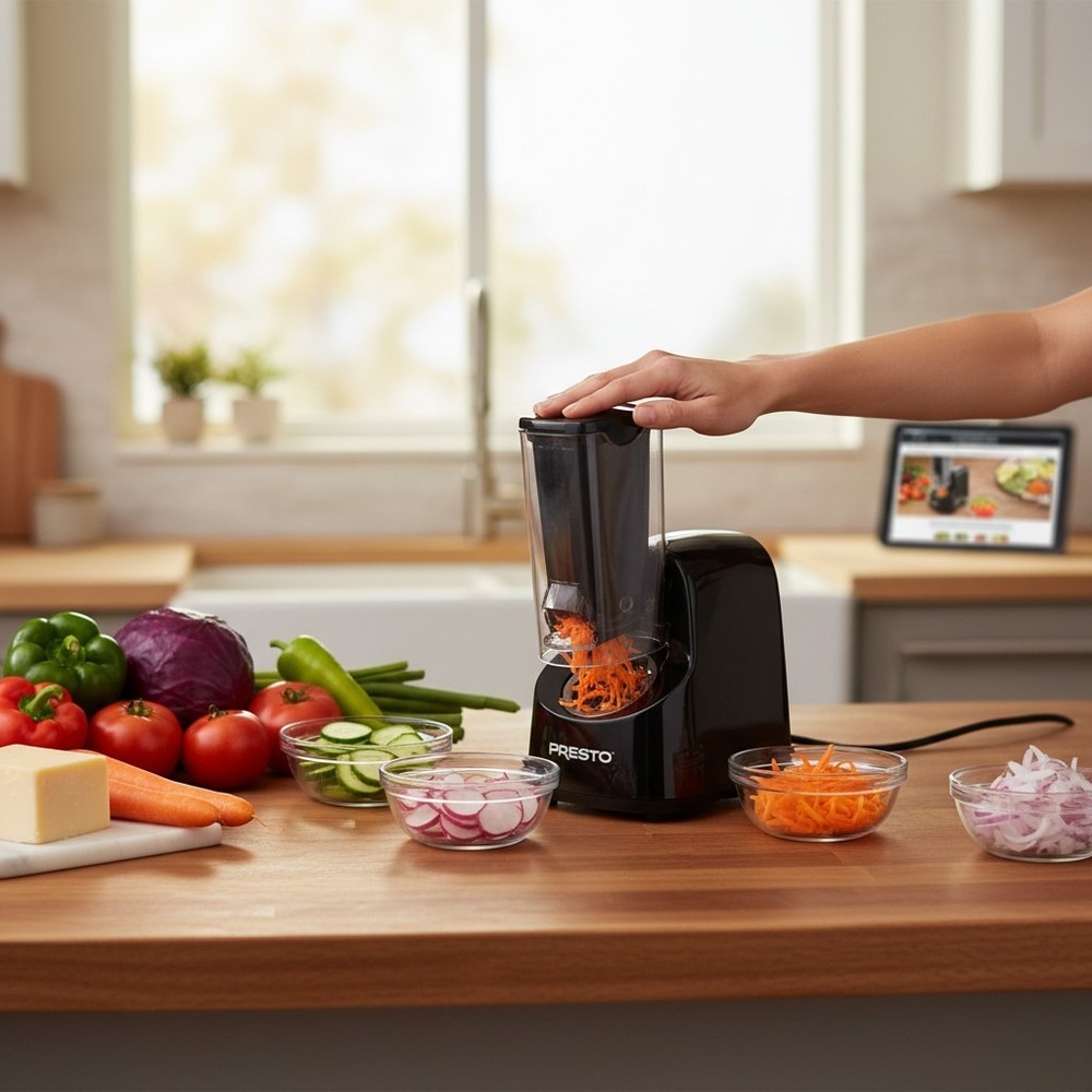 Presto Professional SaladShooter Electric Slicer Shredder 02970 Black Brand New